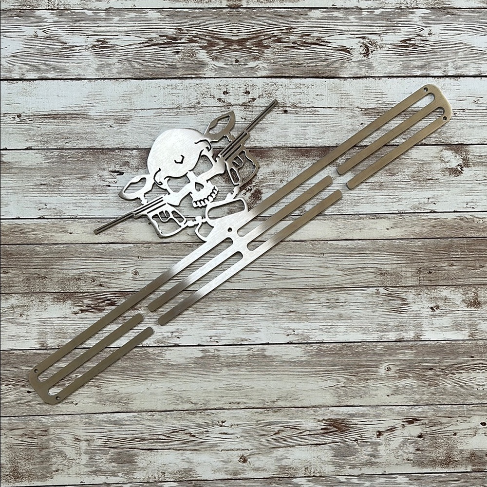 Stainless Steel Medal Hanger Skull 17.5" Long x 5'5" High Sports Awards